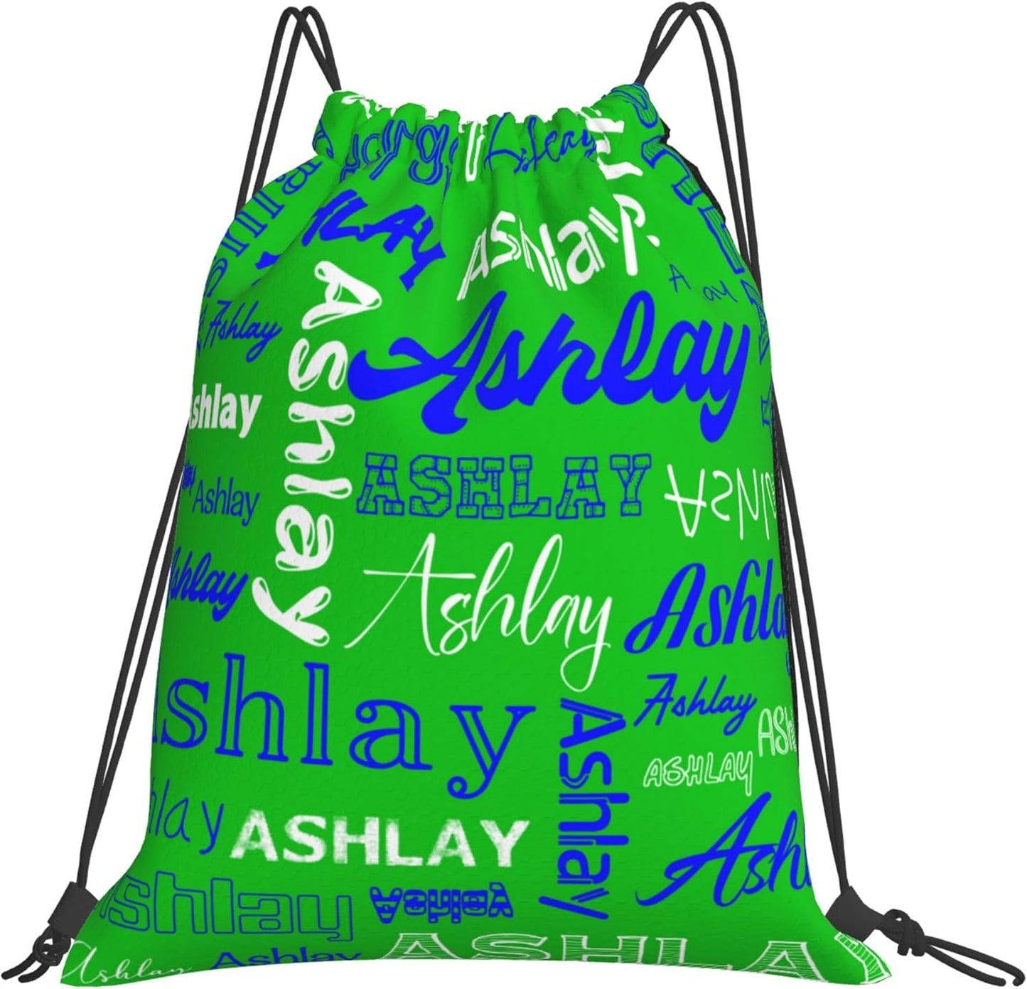 Personalized Drawstring Bag with Your Name Drawstring Backpack for Men Women Small Gym Beach Shopping Sport Yoga Bag (Custom Name-19)
