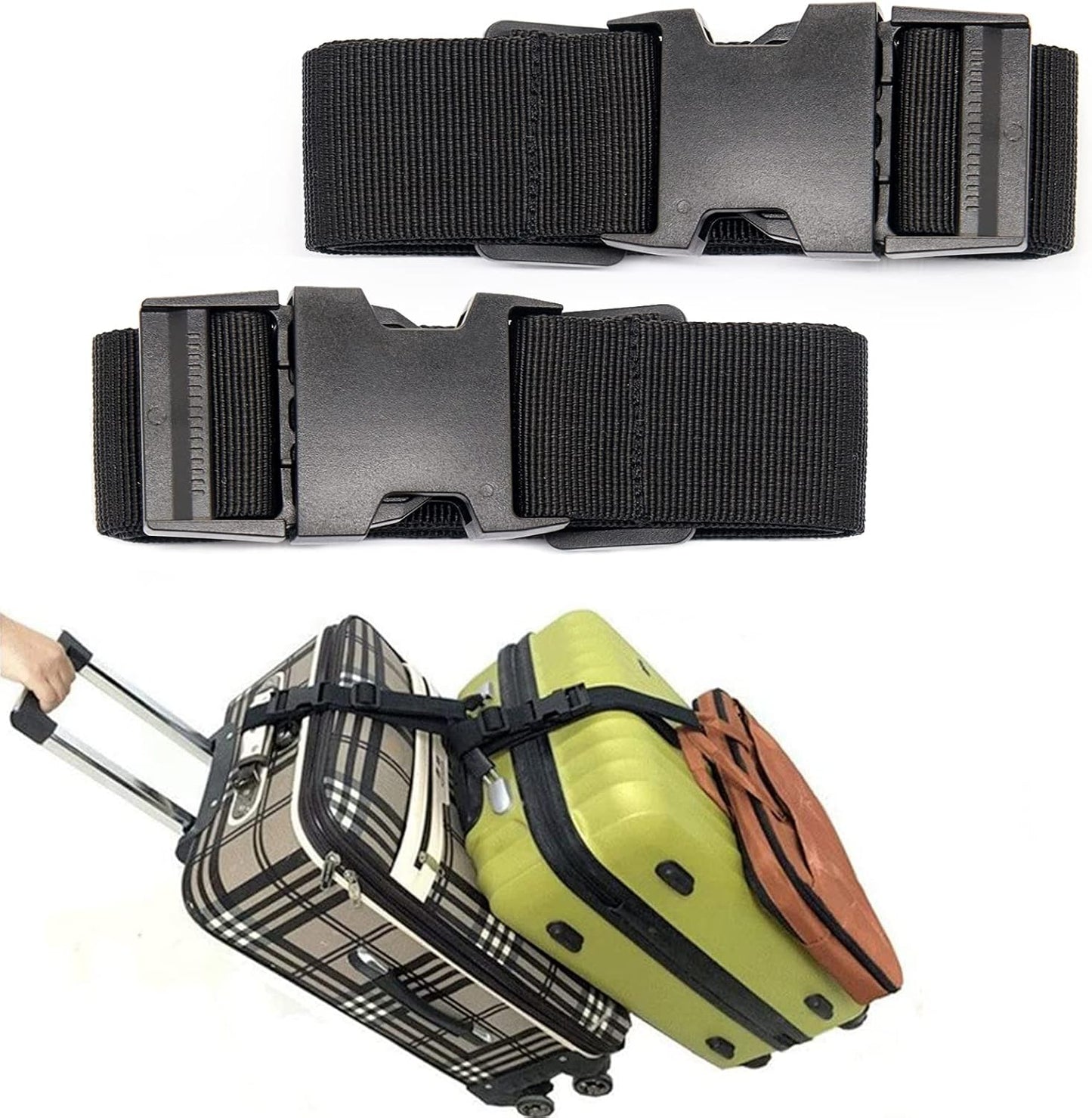 Luggage Straps for Suitcases TSA Approved, Travel Accessories to Connect Two Suitcase, Add Bag