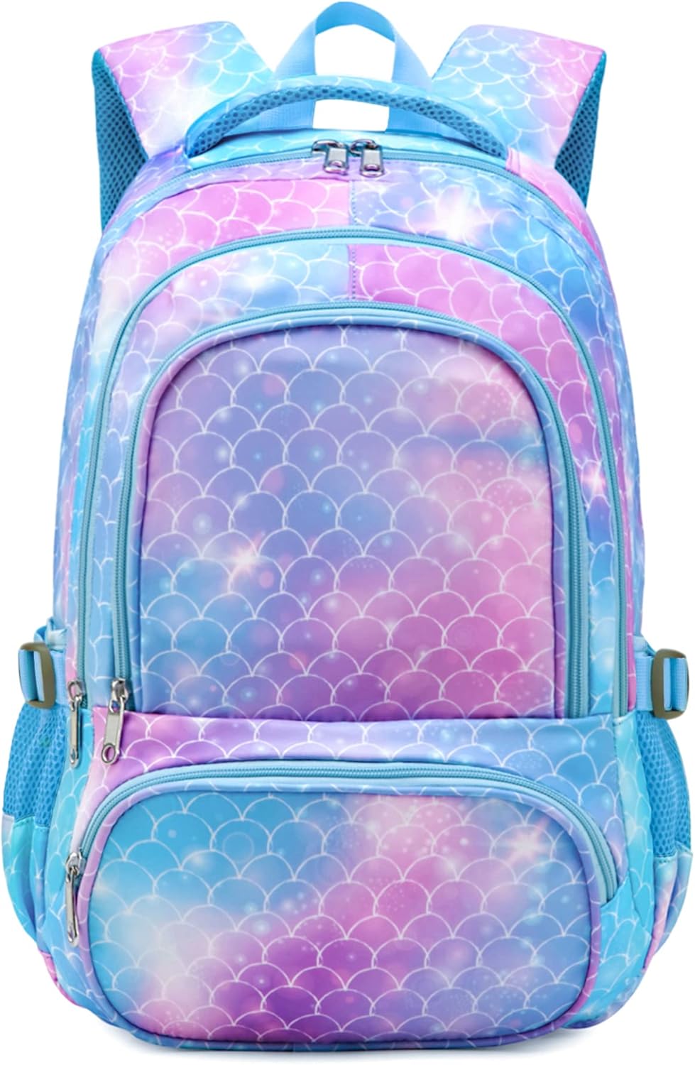 BLUEFAIRY Kids Backpacks for Boys Girls Elementary Primary Middle School Bookbags Back to School Bags for Childs Age 6-8 Mochilas Escolares para Niños Niñas 17 Inch Mermaid Sky Blue