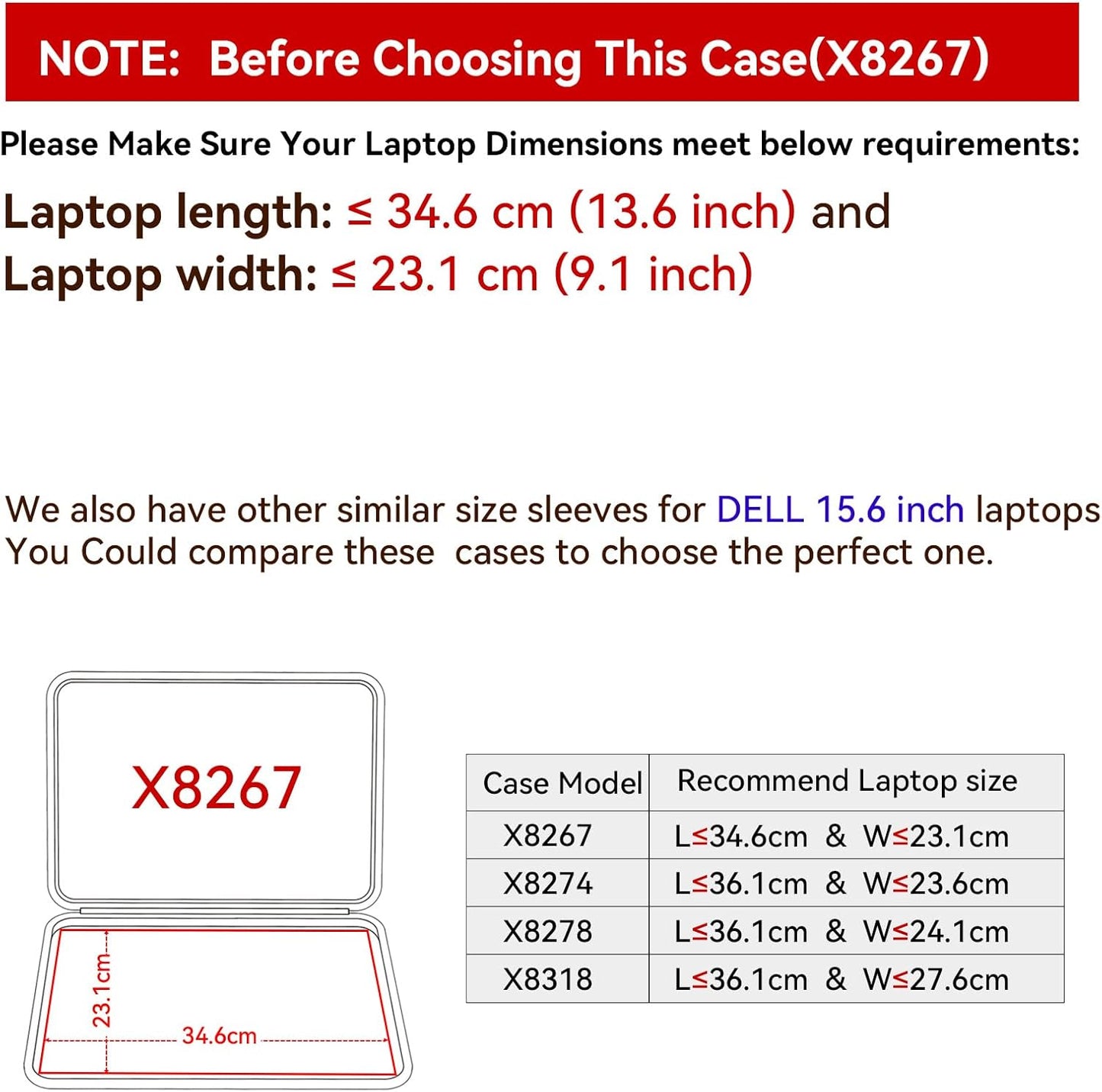Smatree Hard EVA Protective Sleeve Case Only Compatible for 15 inch Dell Precision 5570 Workstation, for 15.6 inch Dell XPS 15 9530 Laptop Waterproof and Anti-Shock Sleeve (X8267)