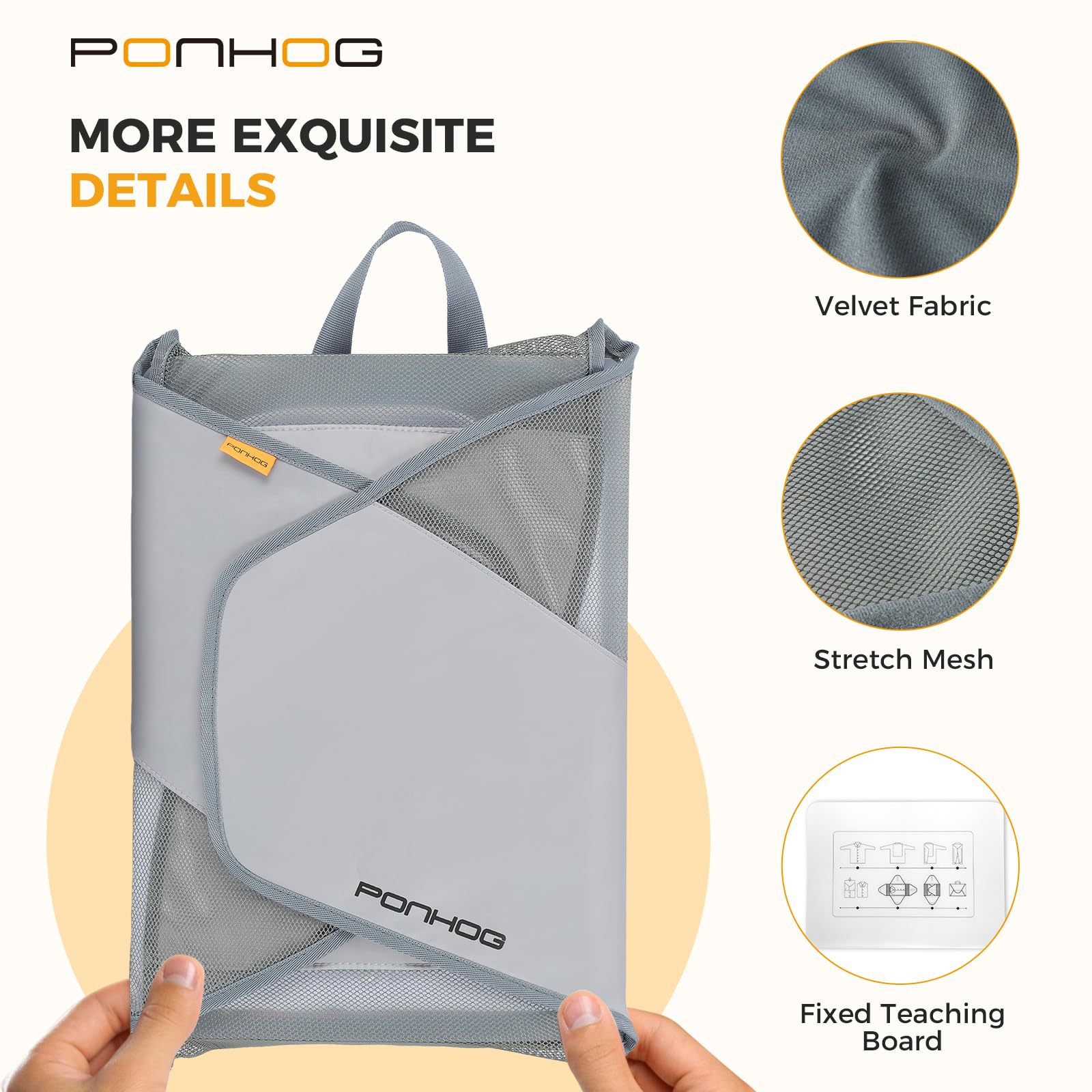 Ponhog Garment Folder for Travel Grey