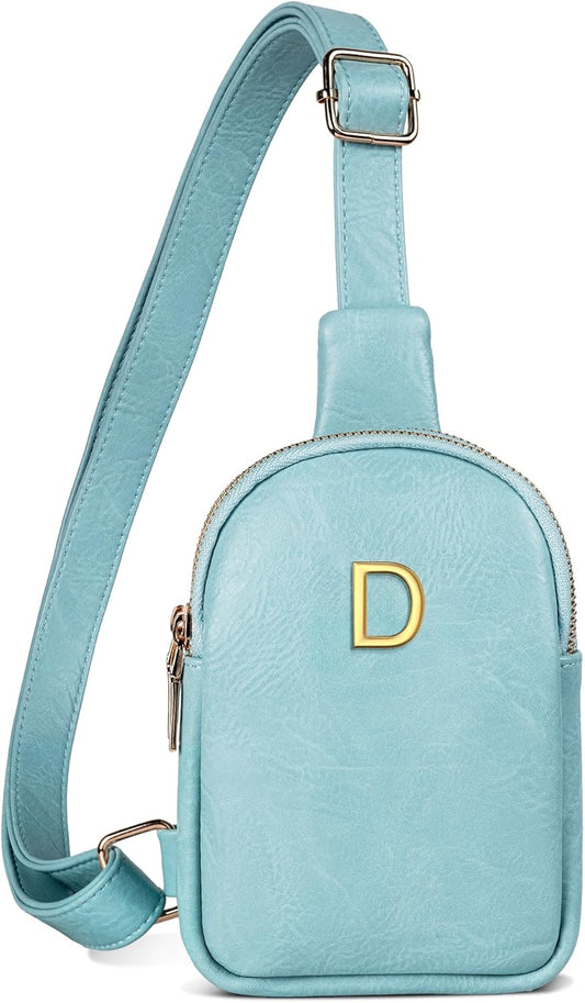 Flower Girl Gifts, Cute Initial Fanny Pack Sling Bag for 4 5 6 7 8 Year Old Girls, Gifts for Preteen Teens, Handsfree Lightweight Travel Phone Purses, Personalized Gift for Multi Occasion