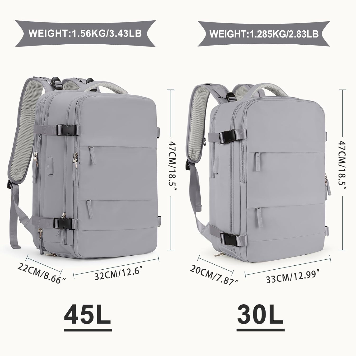 coowoz Large Travel Backpack For Women Men, Carry On Backpack,Hiking Backpack Waterproof Outdoor