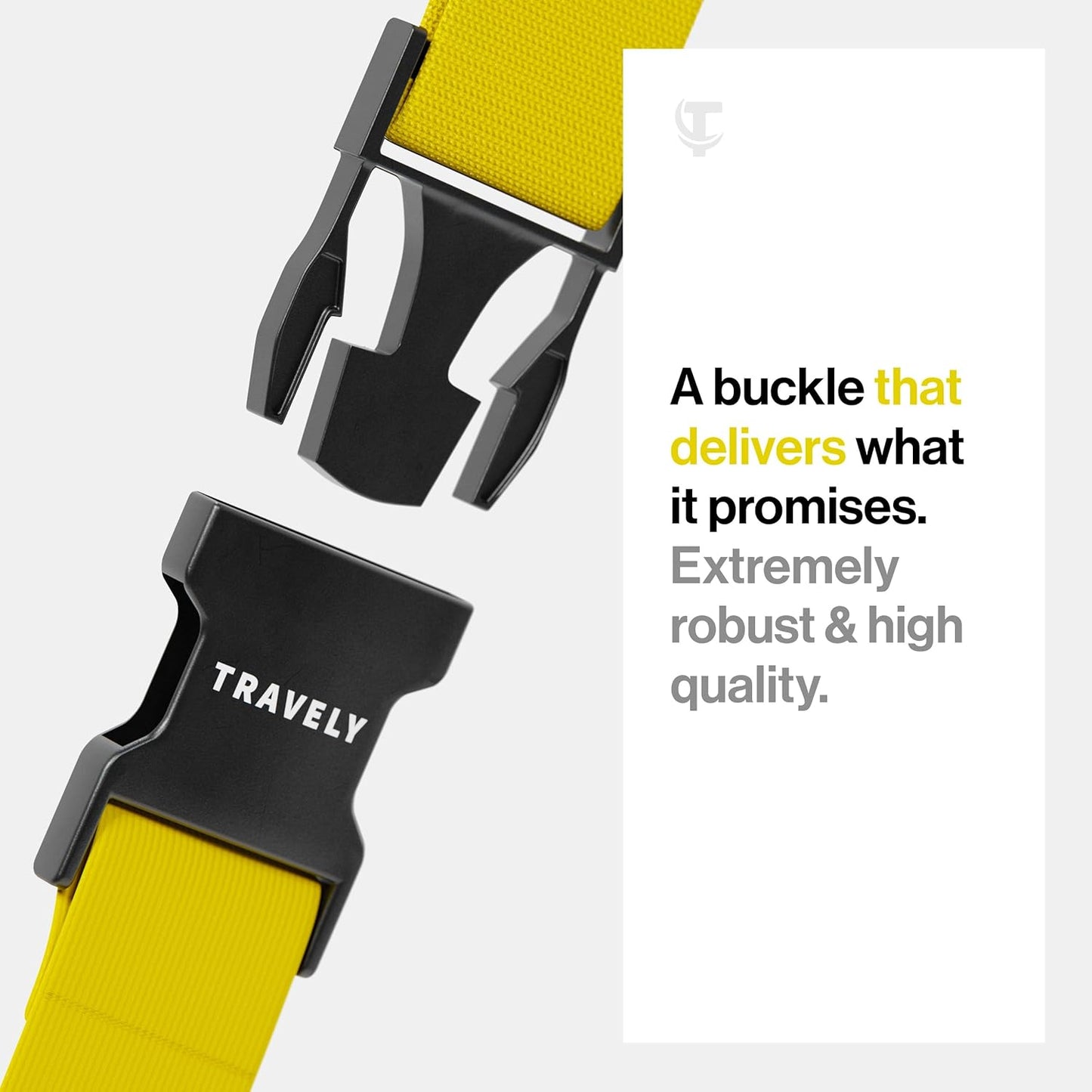 TRAVELY Luggage Straps - Particularly conspicuous & Secure - Incl. 2 Name Tags - Luggage Strap Ideal crosswise - [Set of 2]