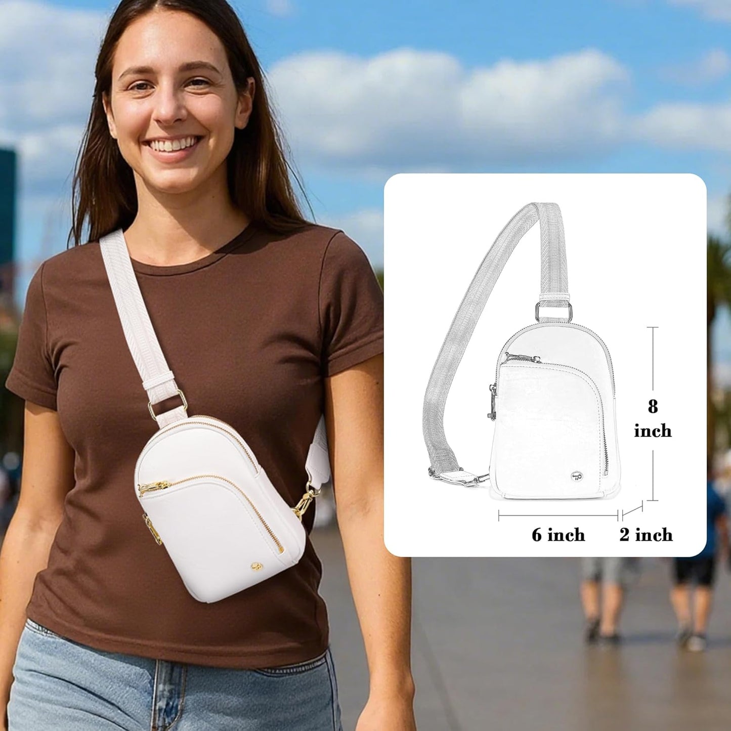 INICAT RFID Blocking Sling Bag Anti Theft Crossbody Bags for Women Travel Fanny Pack Cross Body for Woman Chest Bag