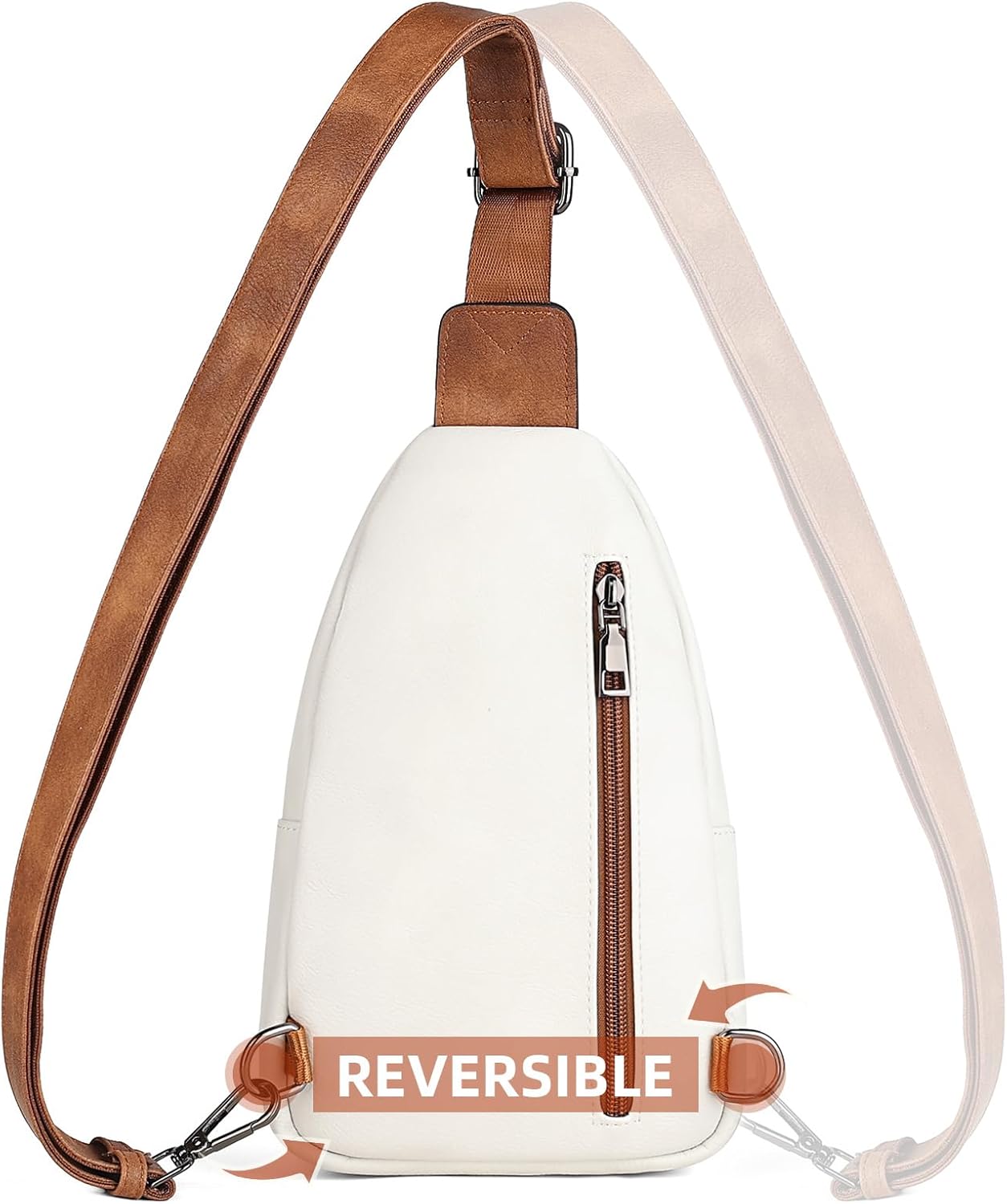MASINTOR Sling Bag for Women - Crossbody Bags Fanny Pack with Vegan Leather - Adjustable Sling Backack for Travel
