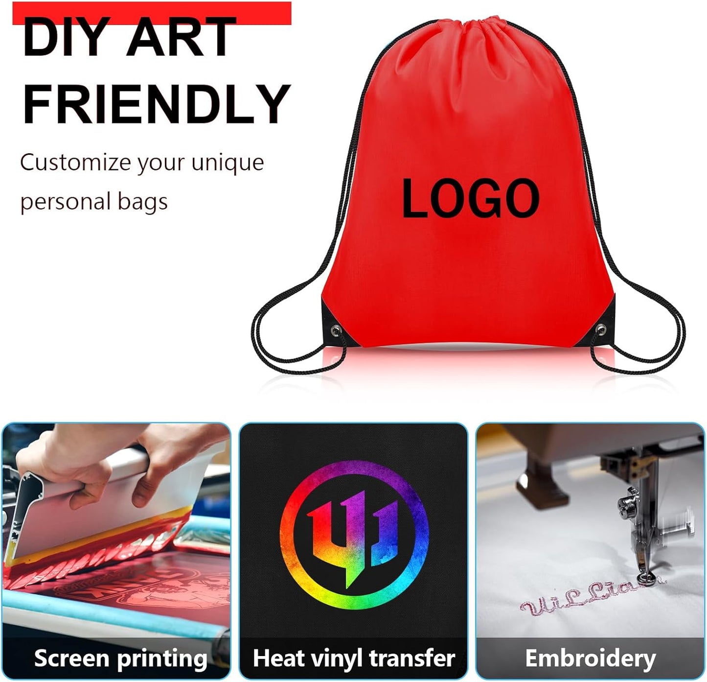 150Pcs Drawstring Backpack Bulk Cinch Sackpack Drawstring Bags Nylon for Gym Party Trip(Red)
