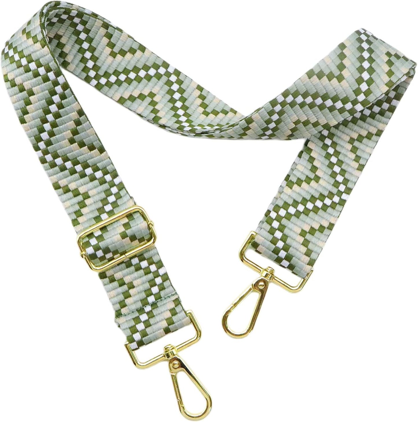 Adjustable Green Purse Strap - 1.5" Wide Handbags, Camera, Guitar, Phone & Crossbody Bag Replacement Shoulder Straps(Gold Hardware)