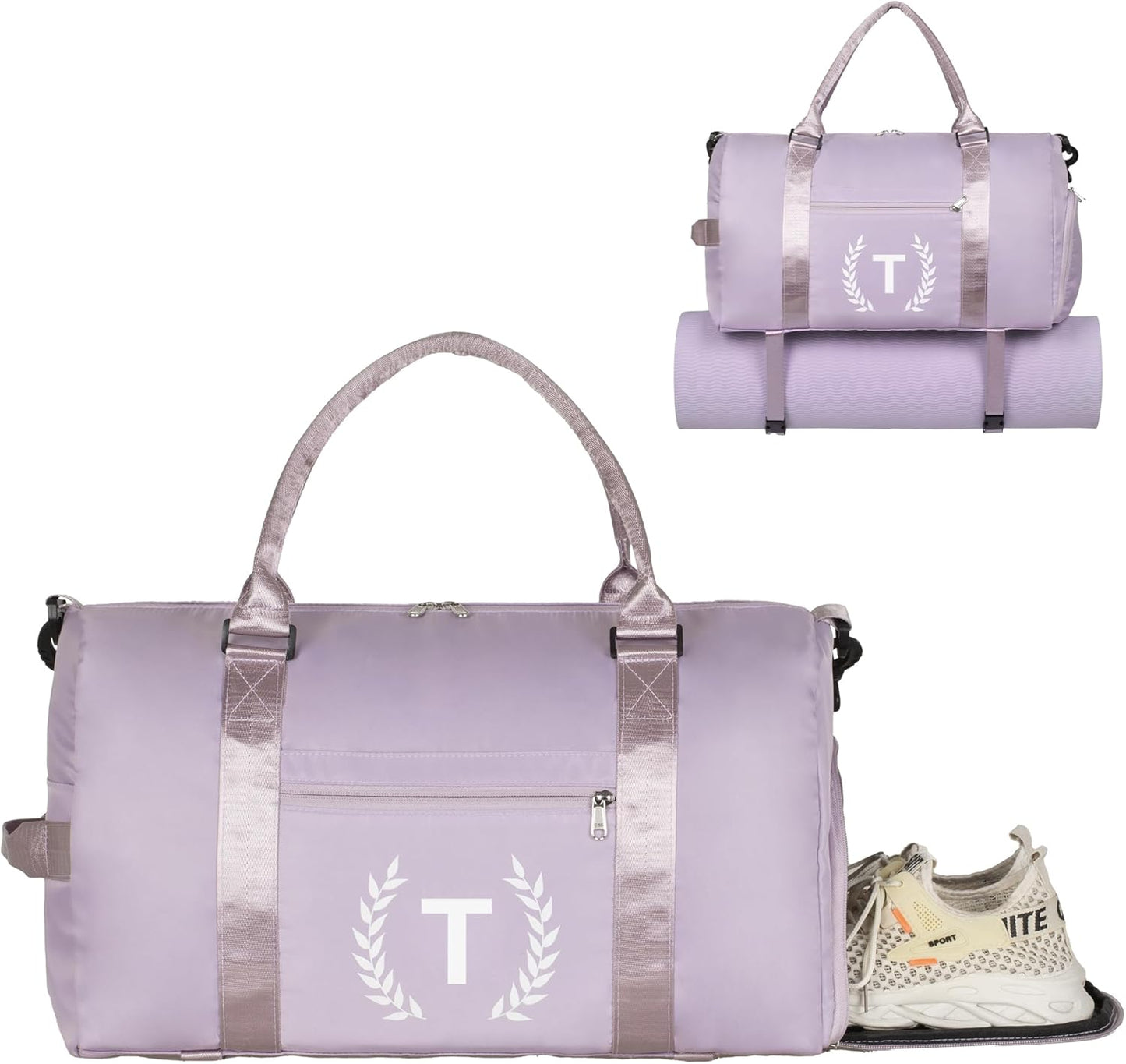 Gym Bag with Shoe Compartment - Personalized Monogrammed Duffle for Sports, Travel, and Workout