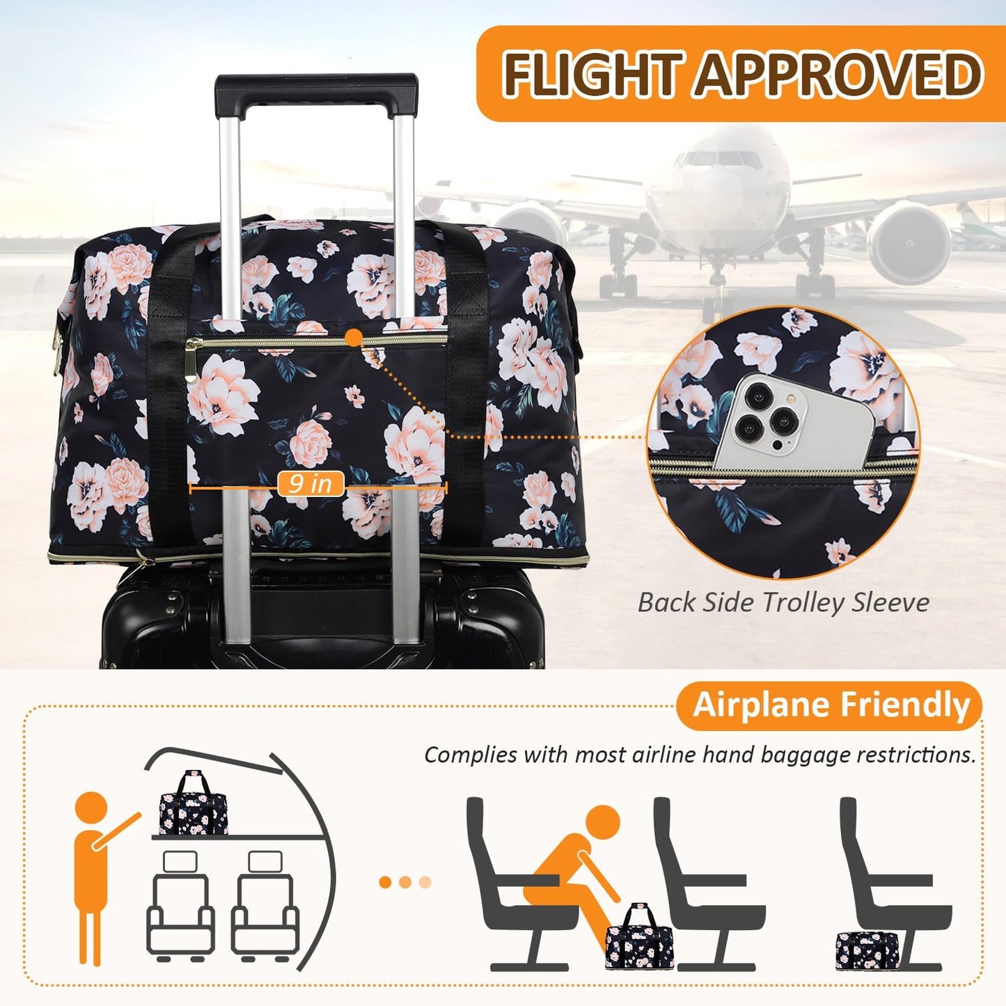 Expandable Travel Duffle Bags Weekender Overnight Bags for Women Men Hospital Bag for Women Labor
