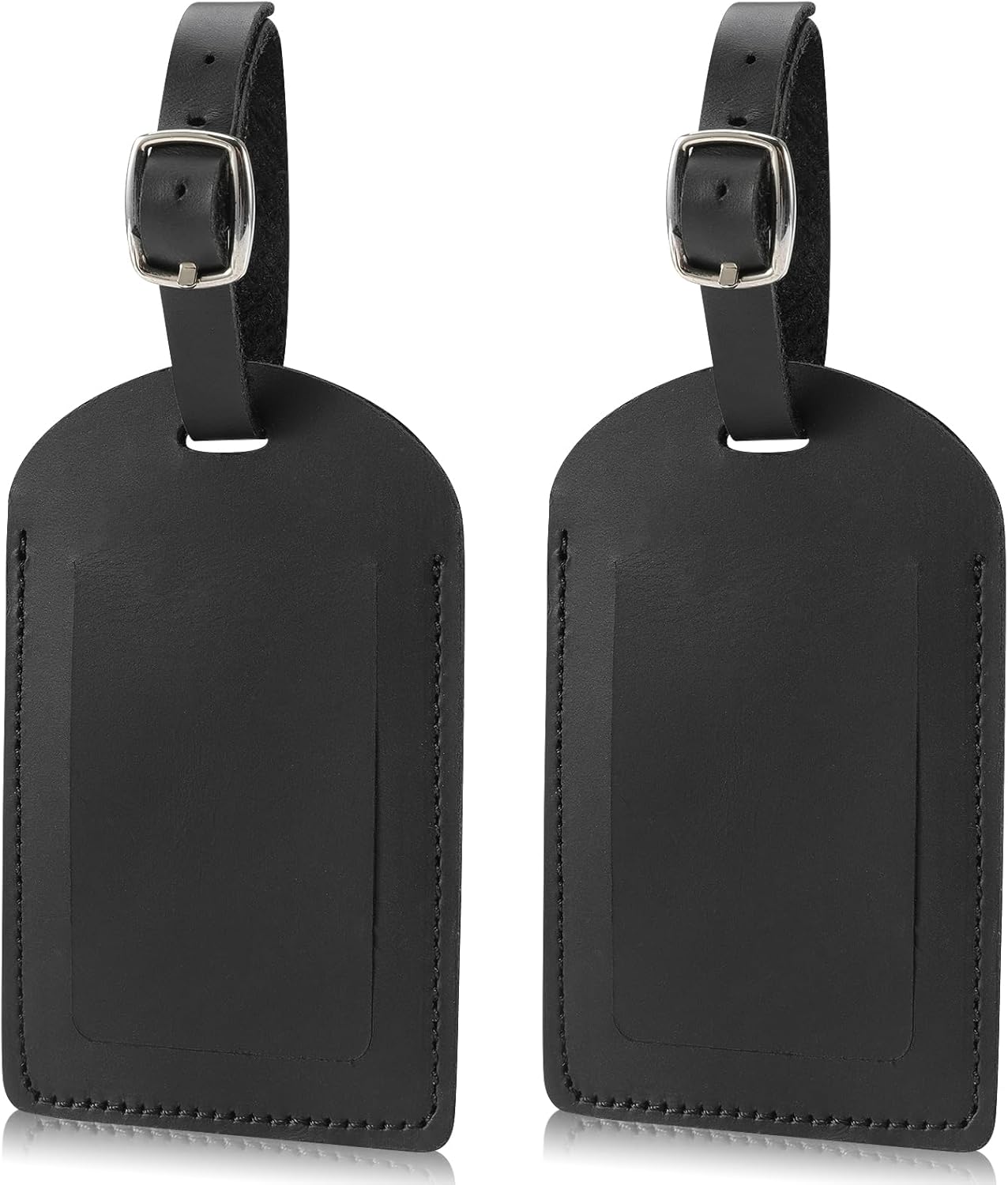 Ringsun Genuine Leather Luggage Tag for Suitcases ID Tags Bag Tags for Luggage (2 Pack)