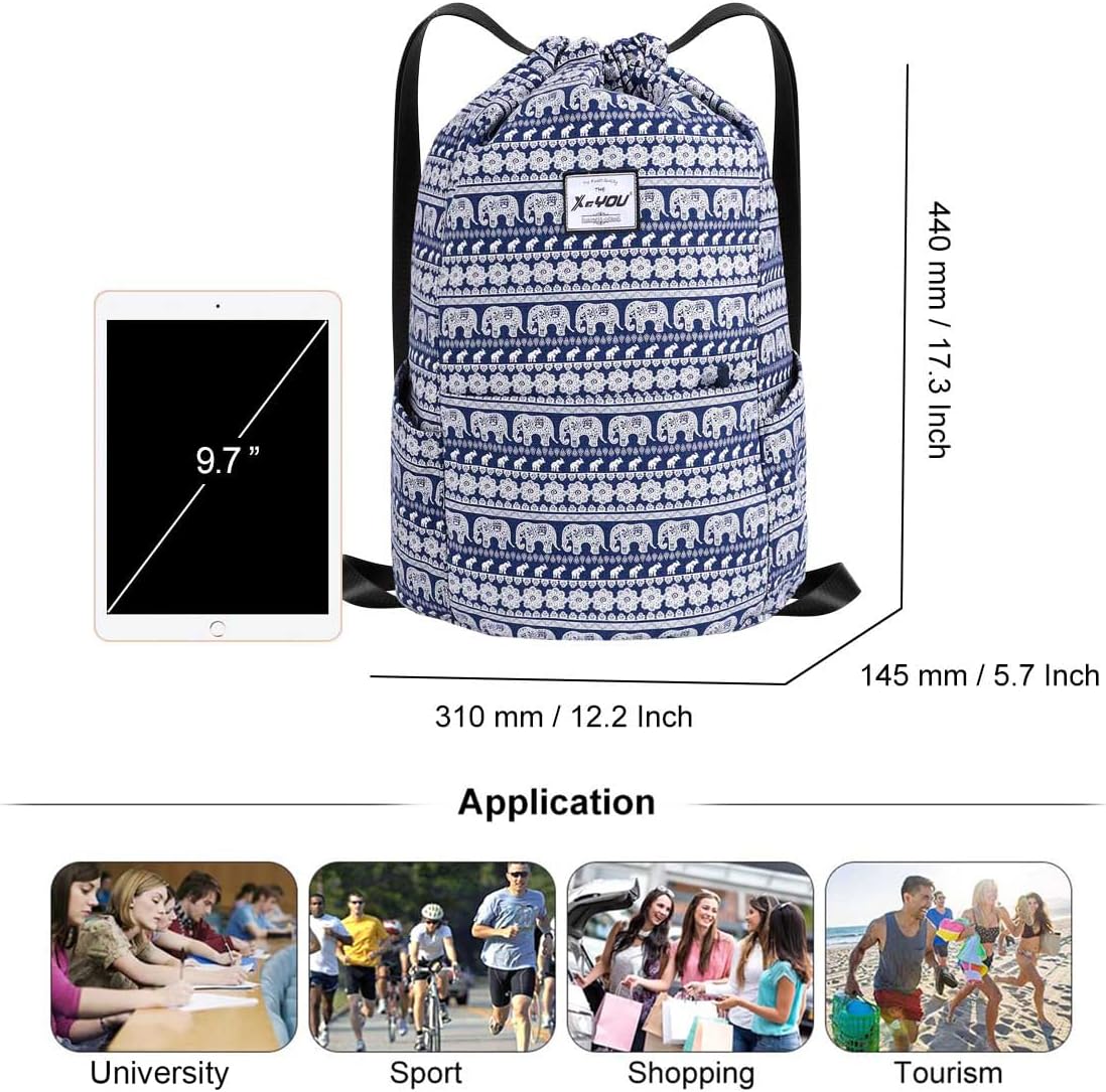 XEYOU Drawstring Sports Backpack Lightweight Gym Yoga Sackpack Shoulder Rucksack Casual Outdoor Daypack for Women and Men