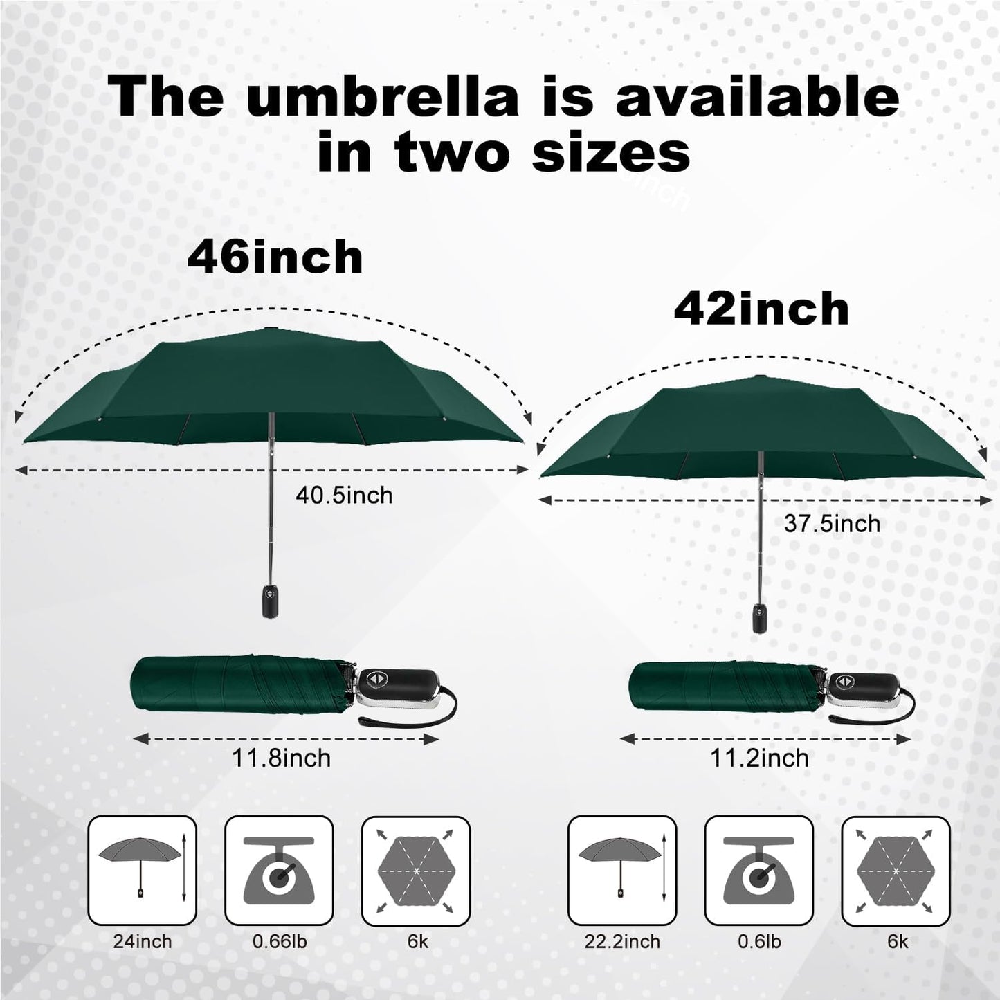 Lejorain Mini Umbrella for Travel Automatic - Folding Compact Flat Umbrella Lightweight Strong