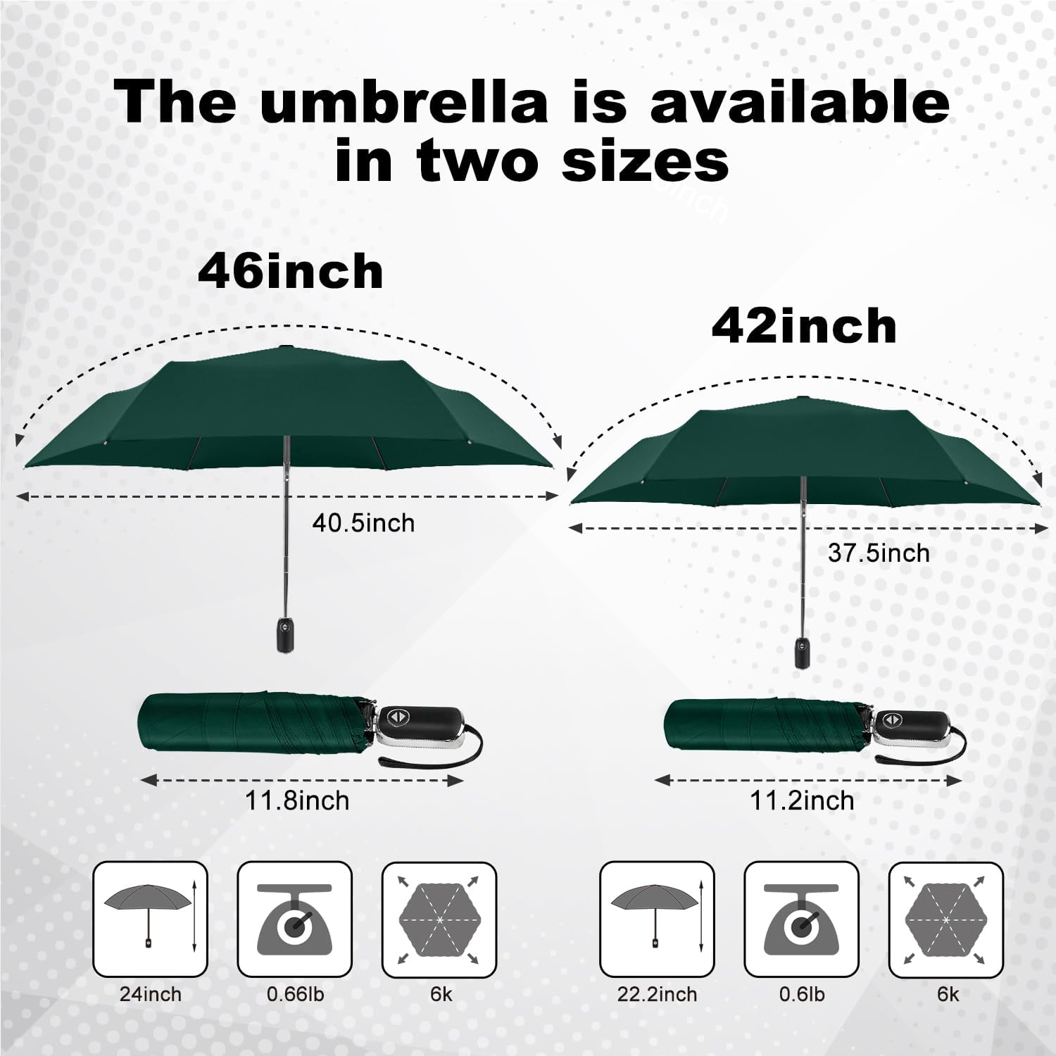 Lejorain Mini Umbrella for Travel Automatic - Folding Compact Flat Umbrella Lightweight Strong