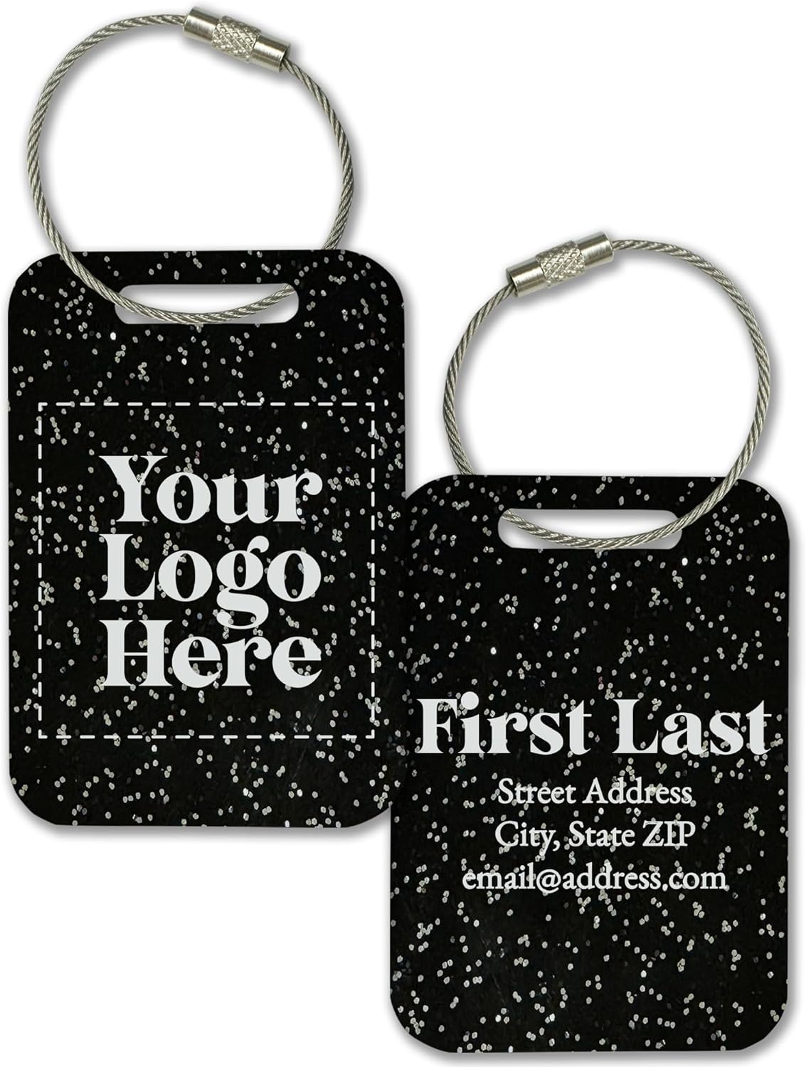 Personalized Logo Name Tag for Luggage (3 or 6 Count Pack) | Custom Tag for Suitcase | Acrylic Name