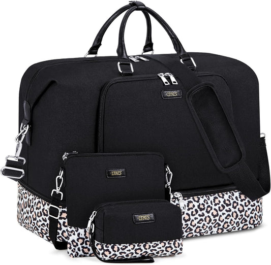 Travel Weekender Bag for Women, Overnight Bag with Shoe Compartment Oversized Travel Duffel Bag Carry On Tote 21"