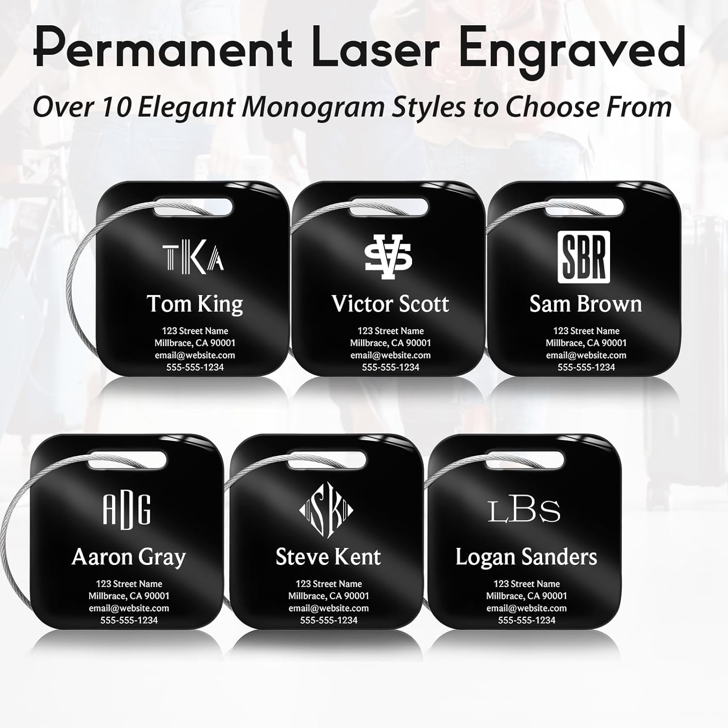 Personalized Luggage Tags for Suitcases - Stainless Steel Custom Luggage Tags for Backpacks & Bags