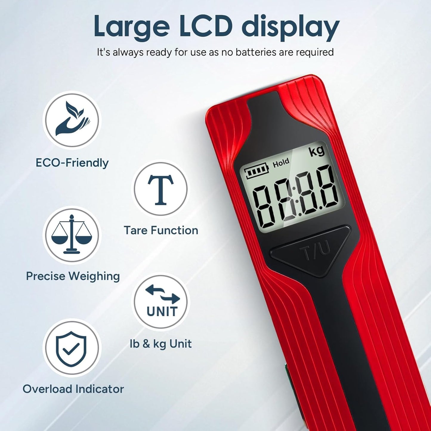 travel inspira Luggage Scale Battery-Free, Travel Essentials, Portable Handheld Digital Suitcase