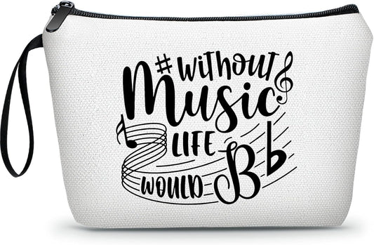 Music Lovers Thank You Appreciation Birthday Gifts for Women Friends Sister Female Teacher Bff Small Travel Cosmetic Makeup Bag