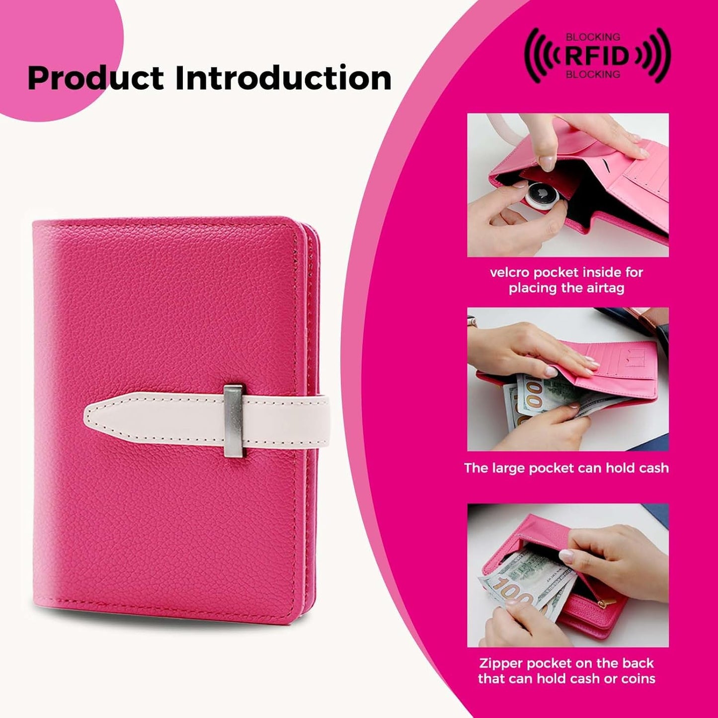 Passport Holder with Airtag for Women/Men,Airtag Passport Wallet for Travel,Cute Passport Holder Rfid Blocking,Travel Wallet for Cards Passport Cover Case
