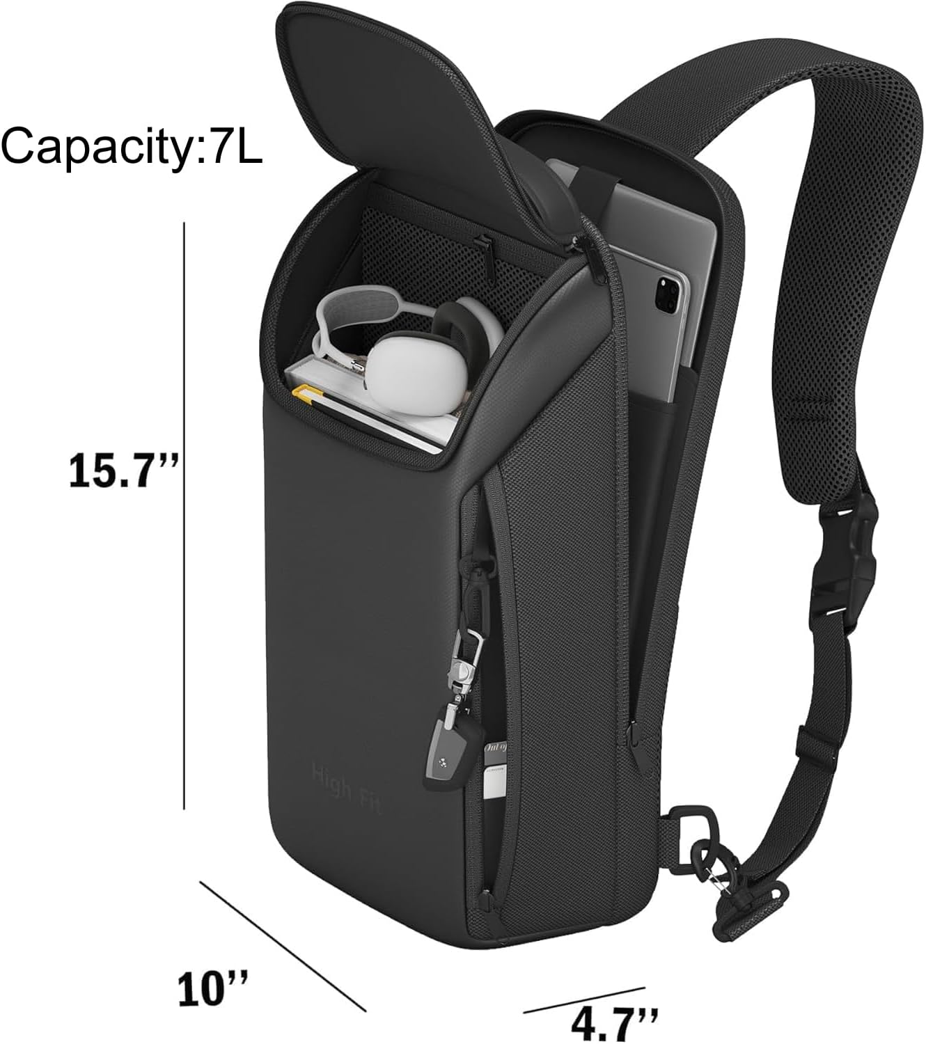 7L Sling Bag Crossbody Backpack Compact EDC Daypack for Men Minimalist Chest Shoulder bag 14" MacBook Pro M4, 13" MacBook Air/Pro