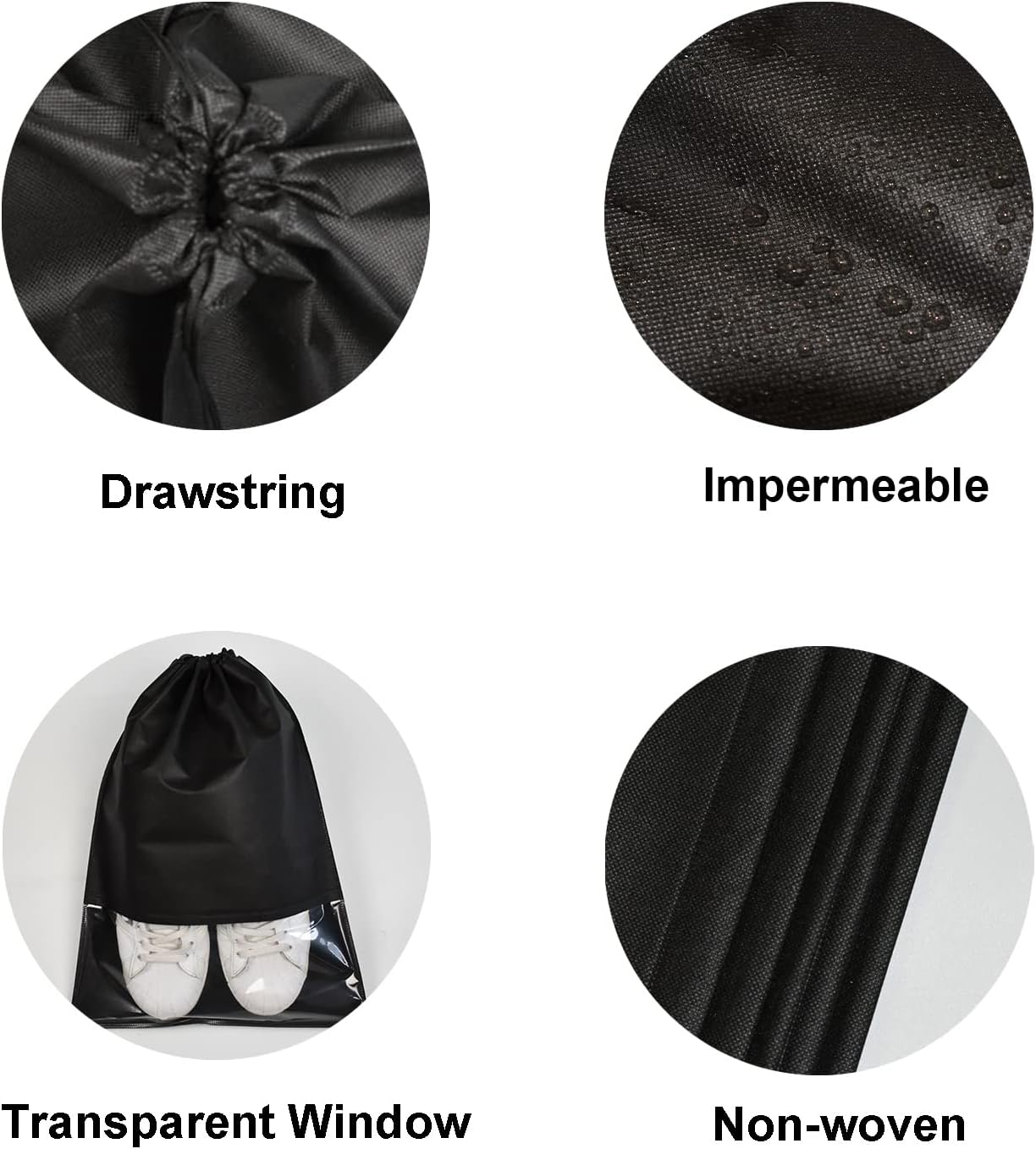 8PCS Travel Shoe Bags with Rope for Men and Women Large Shoes Pouch Organizers