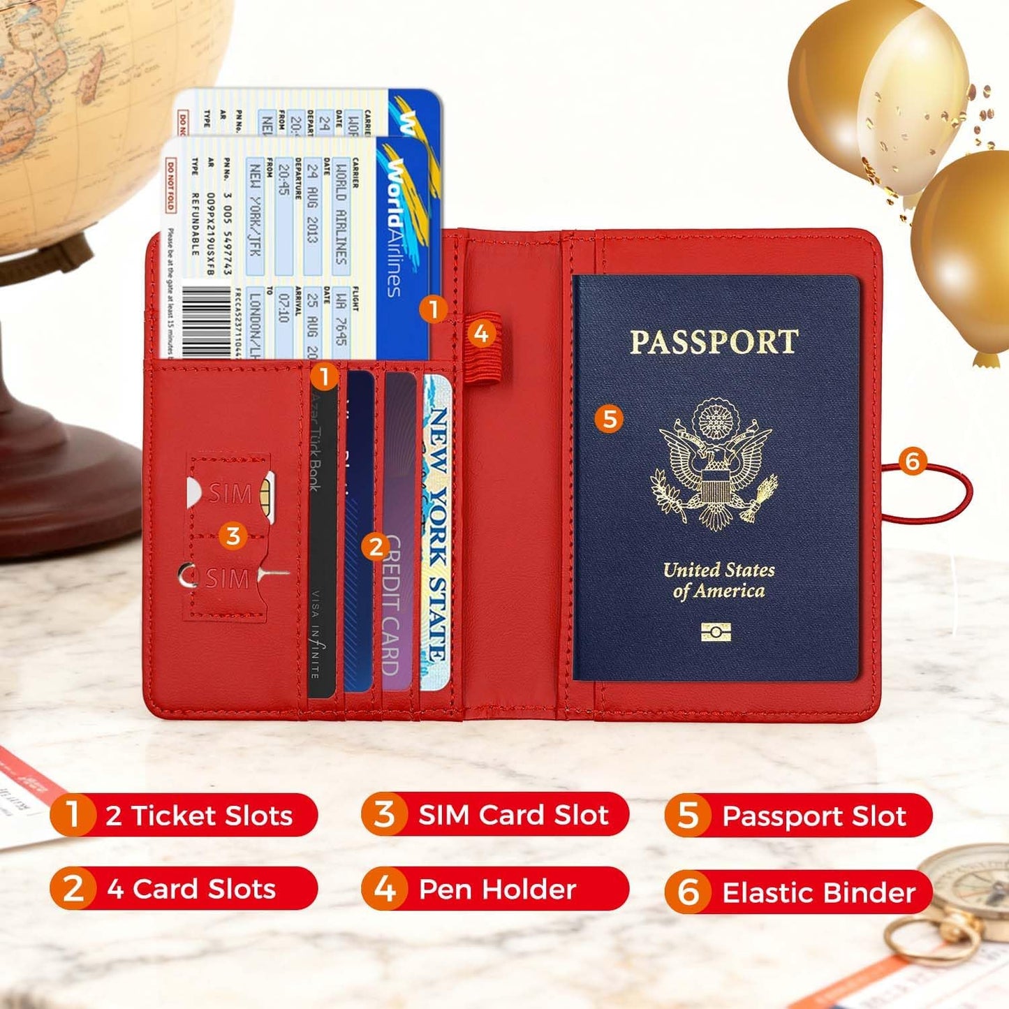 Melsbrinna Passport Holder for Travel,United States 250th Anniversary Passport Holder,Passport Cover Case for Travel,RFID Blocking Travel Wallet Holders for Women and Men (Red)