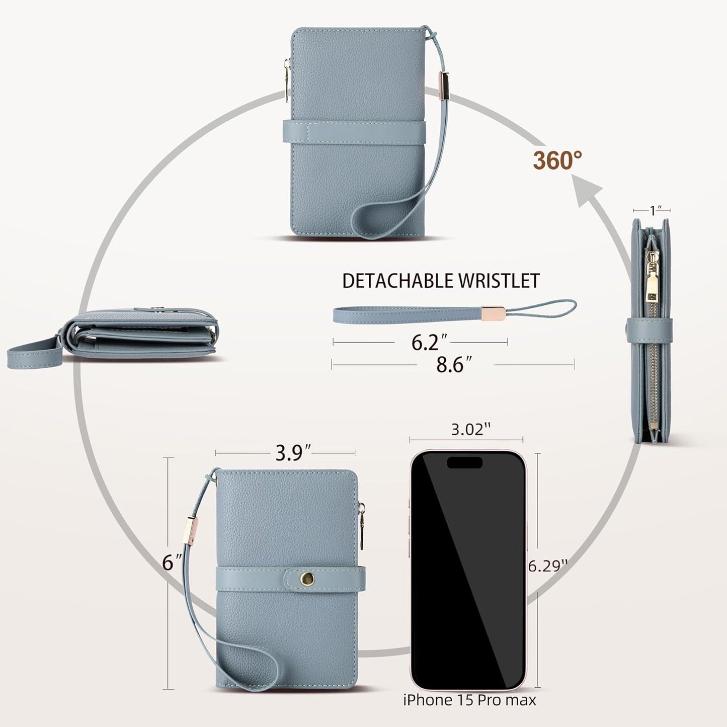 Small Wallet Women RFID Blocking Vegan Leather Slim Thin Bifold Credit Card Wallet Passport Holder Ladies Travel Wallet Mini Purse with Zipper Pocket