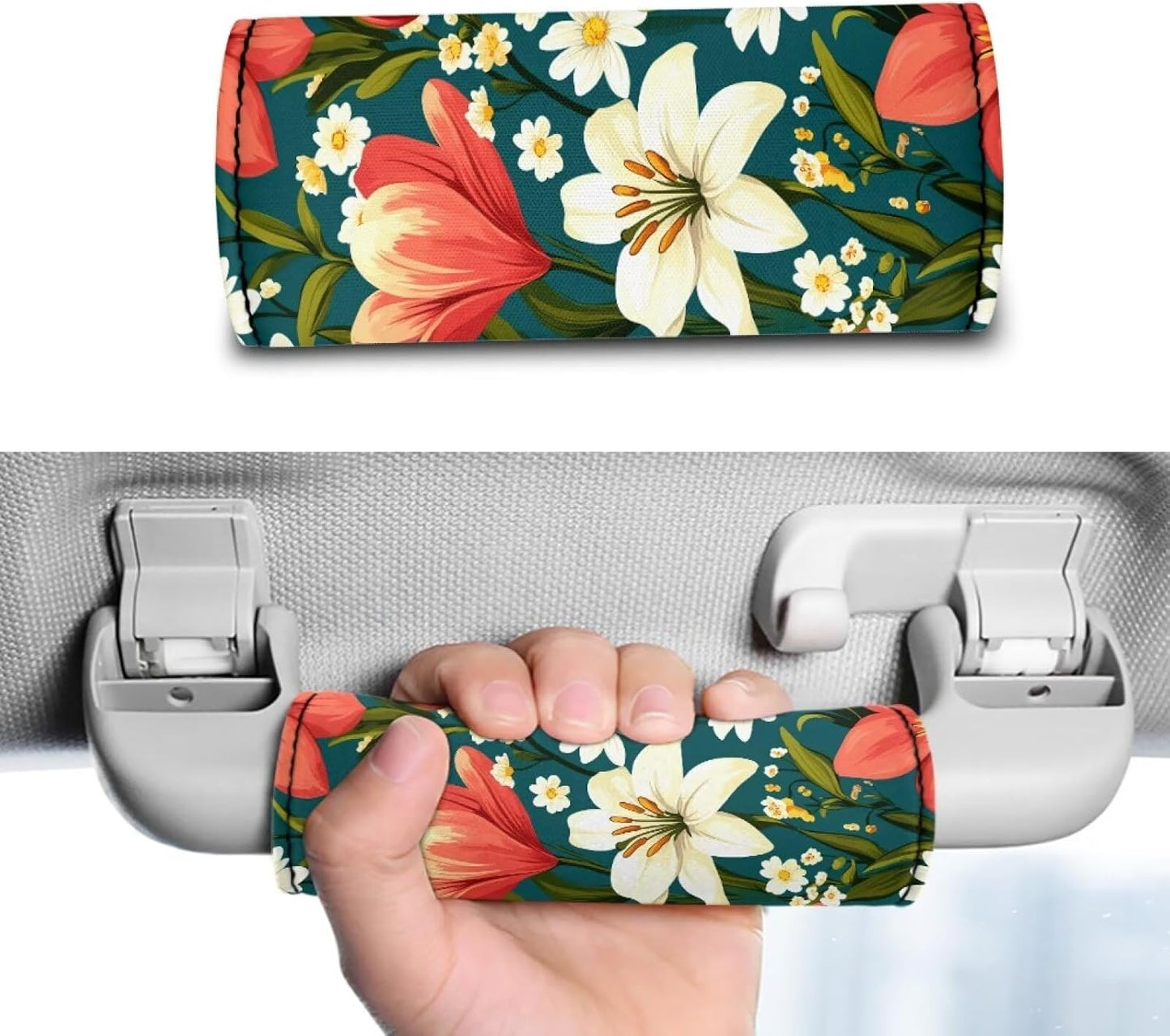 Floral Luggage Handle Wraps Set,Women Girls Cute Suitcase Protective Handle Cover Set 2 Pcs Floral Travel Accessories