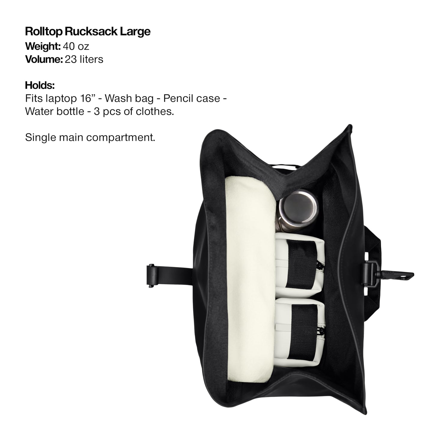 RAINS Rolltop Rucksack Large Waterproof Laptop Backpack for Men, Commuter