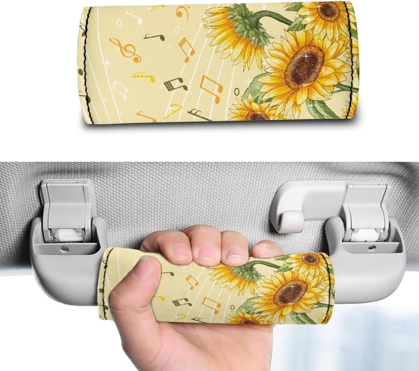 Cute Luggage Handle Wrap Set for Suitcase 2 Pack Sunflower Travel Accessories Suitcase Protective Handle Cover Set Washable for Women Girls