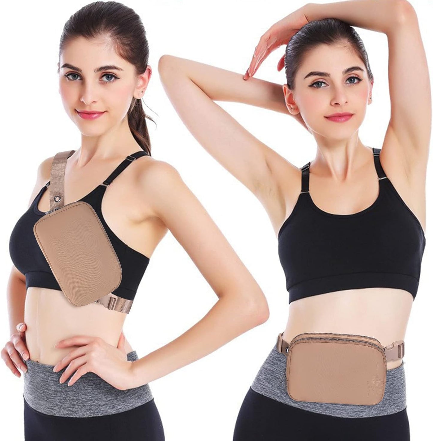 AROME Mini Belt Bag for Women, Fashion Waist Packs Fanny Pack Crossbody Bags with Strap Extender for Women Men, Waterproof Waist Bag Hip Bum Bag for Casual Travel Running Hiking Outdoor Sports
