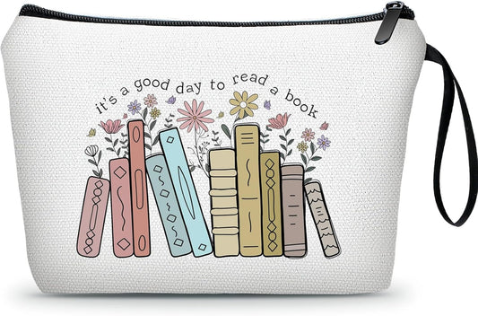 SEAMOON Librarian Funny Reader Womens Birthday Gifts Travel Cosmetic Makeup Bags for Women Friends Female Sister Daughter
