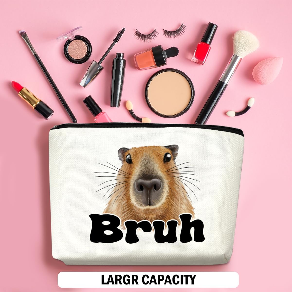 Capybara Makeup Bag, Capybara Gifts for Women, Capybara Lovers Cosmetic Bag Travel Organizer Bags