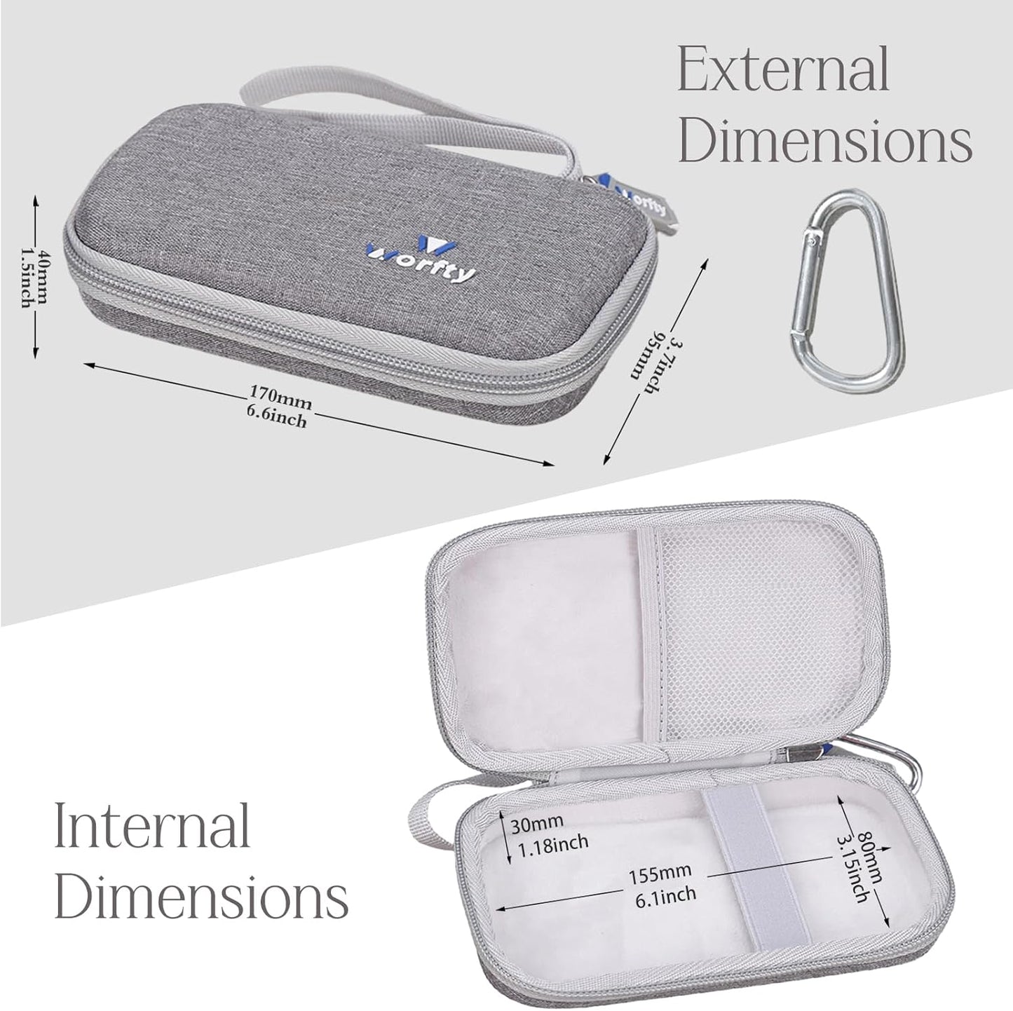 Hard Travel Case for SABANI for LOVELEDI for IAPOS for Pxwaxpy for OHOVIV for FOCHEW Portable Charger Power Bank, Storage Holder for Fast Charging Battery Protective Case (Grey)