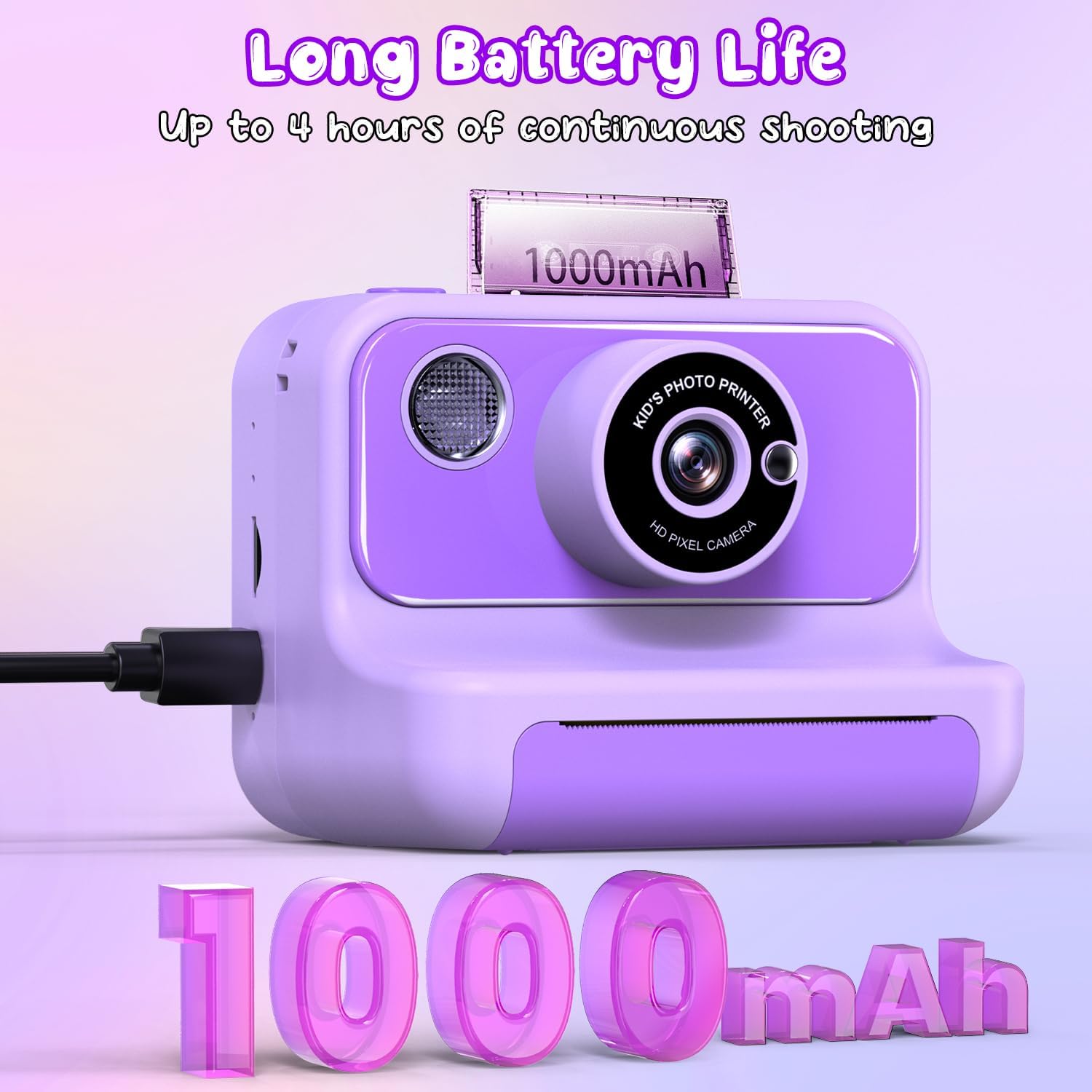 Kids Camera Instant Print, Christmas Birthday Gifts for Girls and Boys, 1080P HD Video Digital Kids
