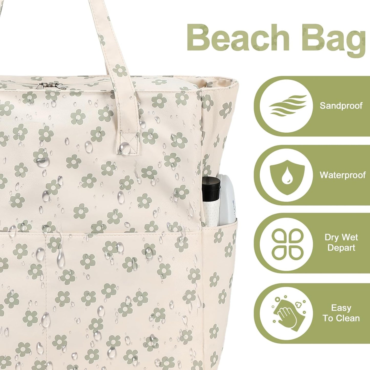 Bluboon Waterproof Beach Tote Pool Bags for Women Ladies Extra Large Carry On Bag With Wet Compartment for Weekender Travel