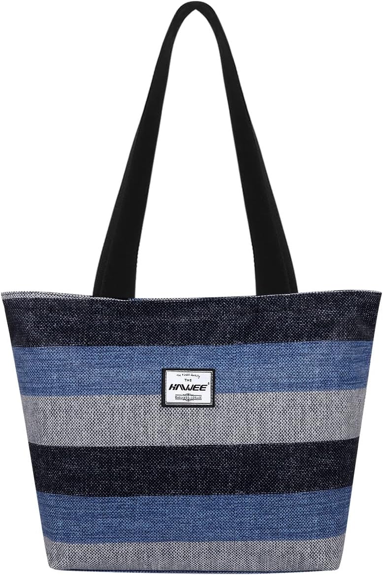 Tote Bag with Zipper for Women Inside Mesh Pocket Heavy Duty Casual Anti-water Cloth Travel Shoulder Handbag
