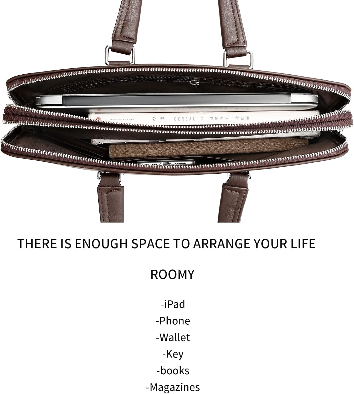 FSD.WG]Business Bag Leather Briefcase Shoulder Laptop Business Bag for Men