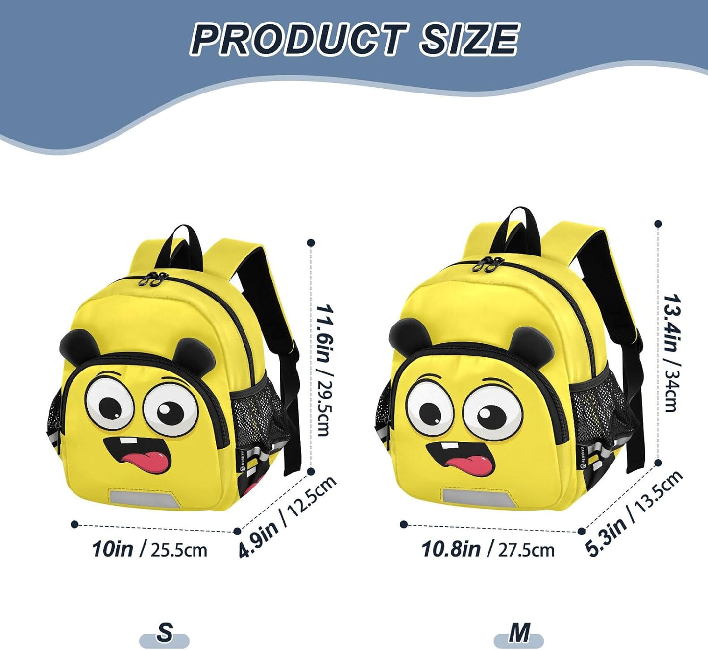 Toddler Backpack Small Preschool Kindergarten Kids Backpacks Yellow Face Cute Bookbag for School