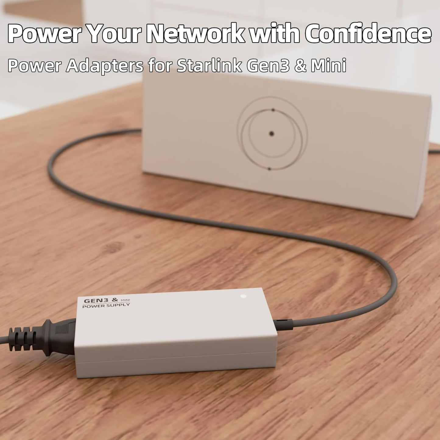 Starlink Gen 3 & Mini Power Supply, AC Charger with Power Cord, 144W Adapter for Gen3 Standard, Starlink Mini, Multi-Protection, 100-240V