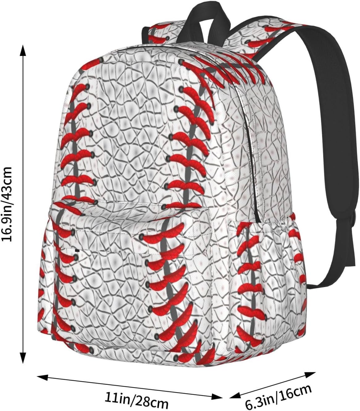 Baseball Backpack School Bag Lightweight Bookbag Laptop Travel Daypack For Kids Girls Boys Teens