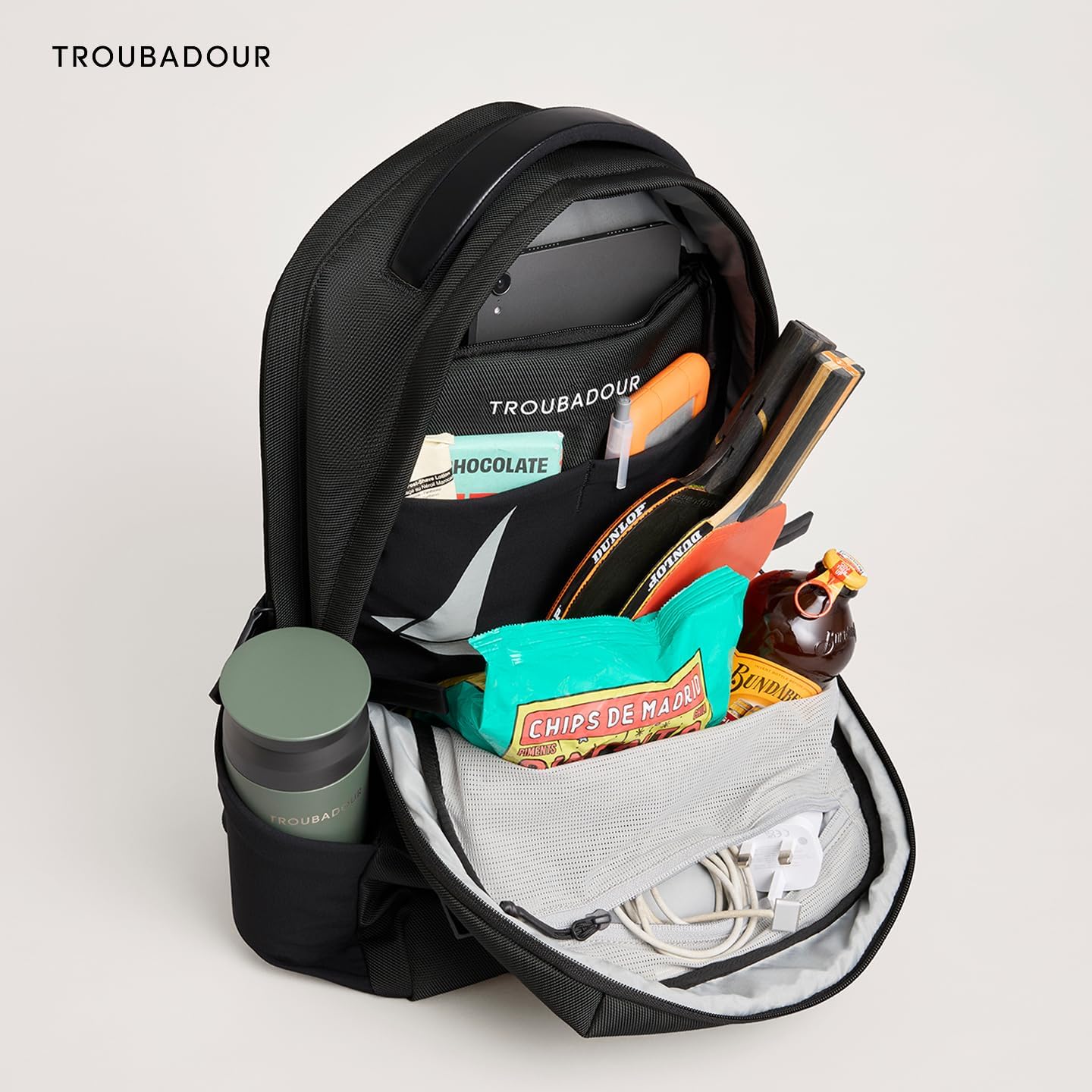 Troubadour Neo Backpack - 22L Lightweight Laptop Backpack - Ergonomic & Water Resistant - Versatile Style for Work and Travel - Charcoal Black