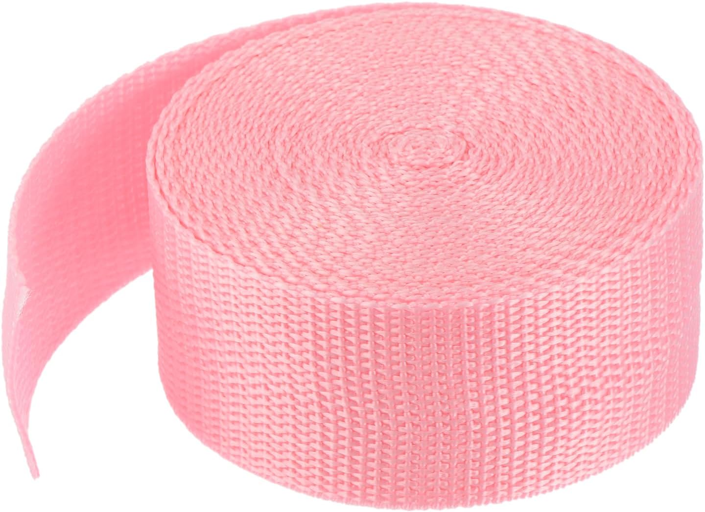 MECCANIXITY Lightweight Polypropylene Webbing Strap 1 1/2" 5 Yard Backpack Strapping Band Pink for Outdoor Luggage Cargo Straps