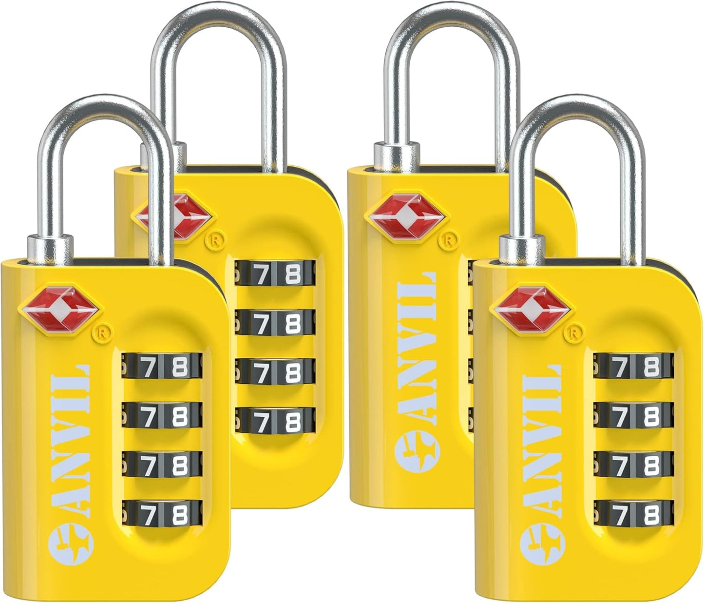 ANVIL TSA Approved Luggage Lock - 4 Digit Combination, 10,000 Combinations, Easy-Read Password