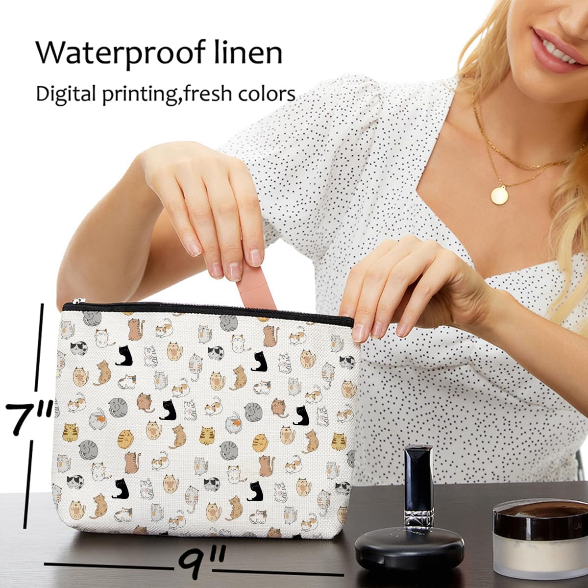 Cat Mom Makeup Bag Cat Gifts for Cat Lovers Cute Cat Stuff Cat Themed Travel Accessories Bag Mothers Day Christmas Birthday Gift Ideas Friendship Gifts for Women Cat Lady Cat Person Cat Merch