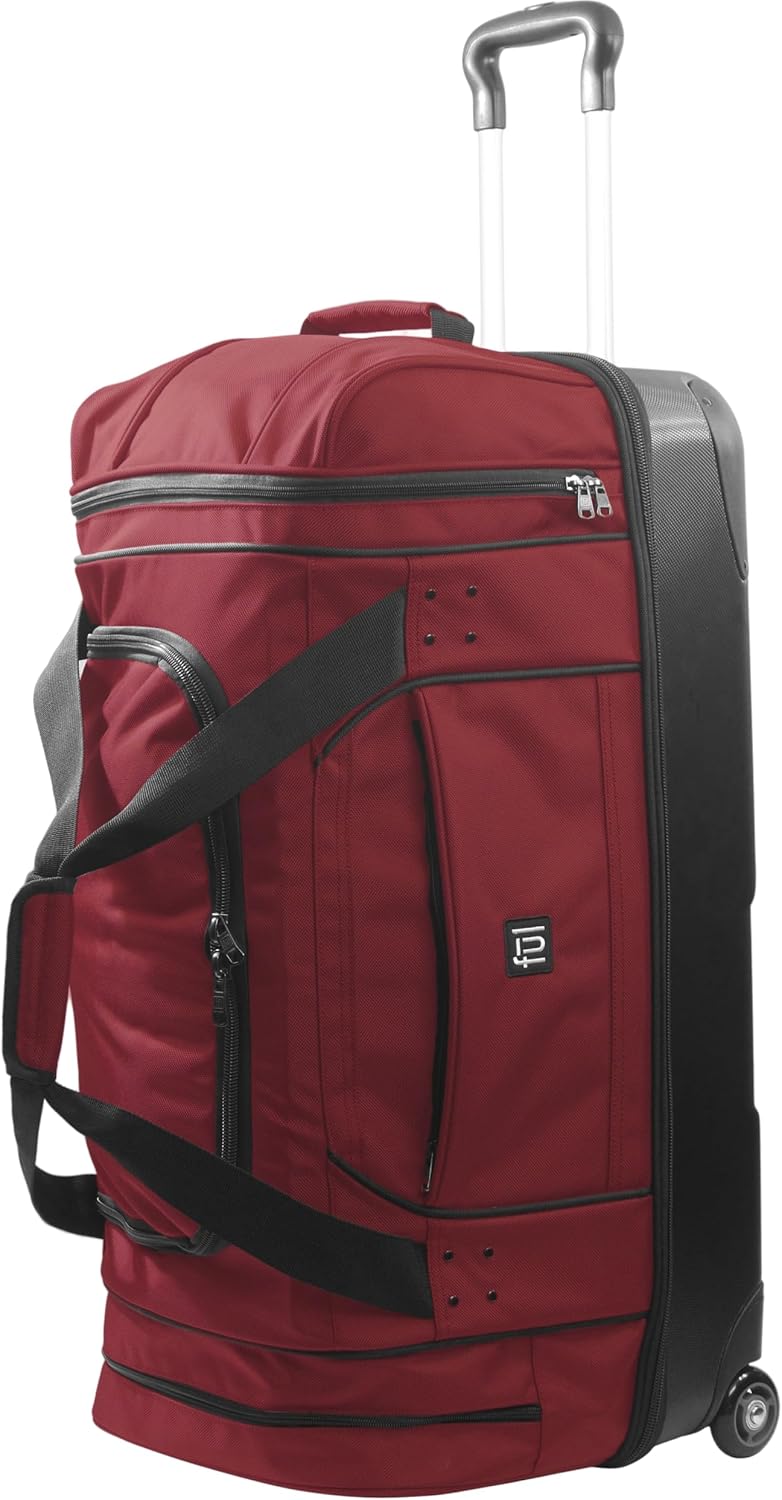 FUL Workhorse 30 Inch Rolling Duffel Bag, Checked Travel Luggage with Hardshell Base and Wheels