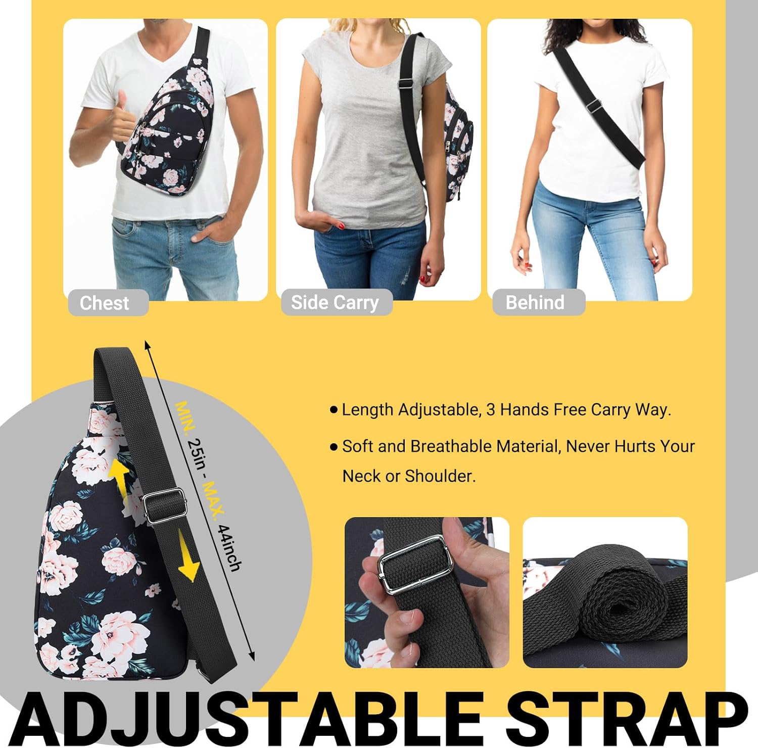 Crossbody Bags for Women, Sling Bag for Men, Small Hiking Backpack Anti Theft Lightweight for