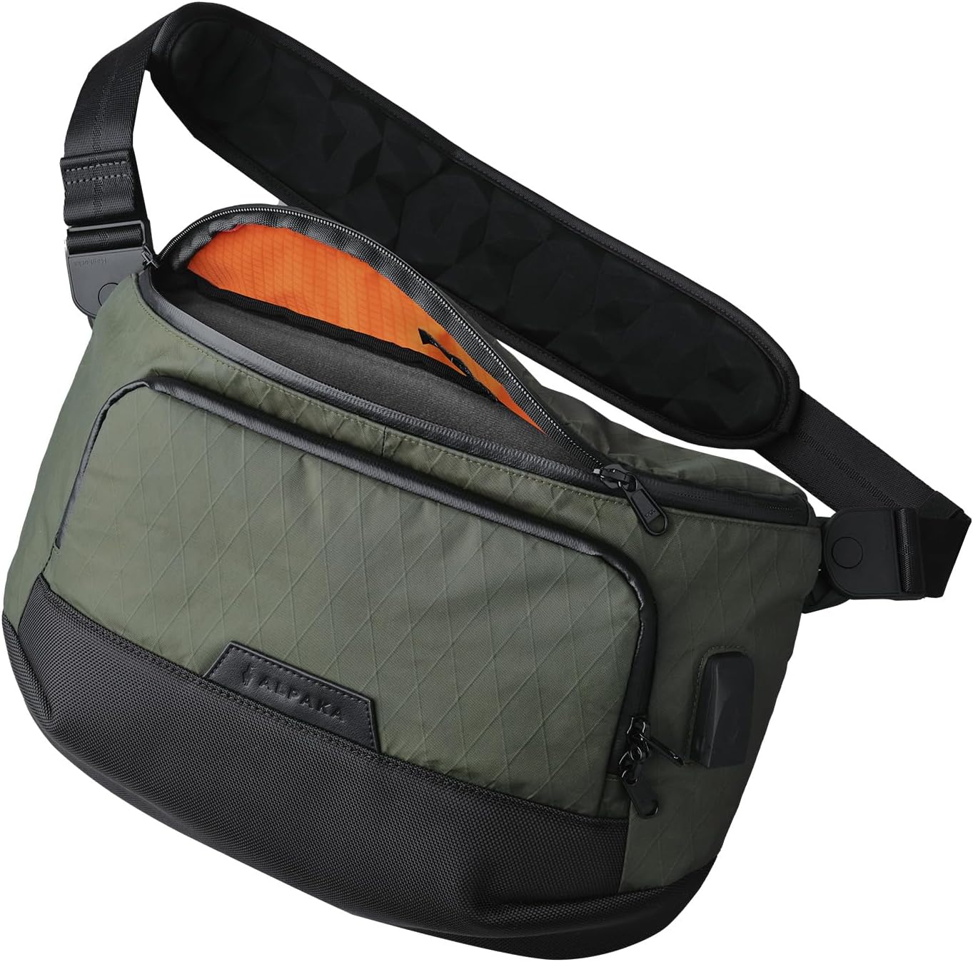 ALPAKA Bravo Sling Max, 8L RFID-Blocking Sling Laptop Bag for Men with Maglockz Buckle, Lockable