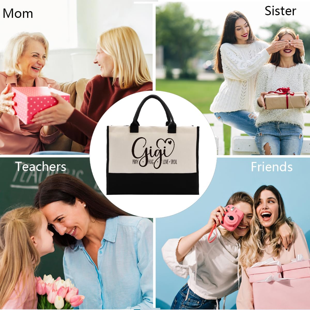 Gkwa Canvas Tote Bag for Gifting, Women Cotton Canvas Bag, Reusable Shopping Bag